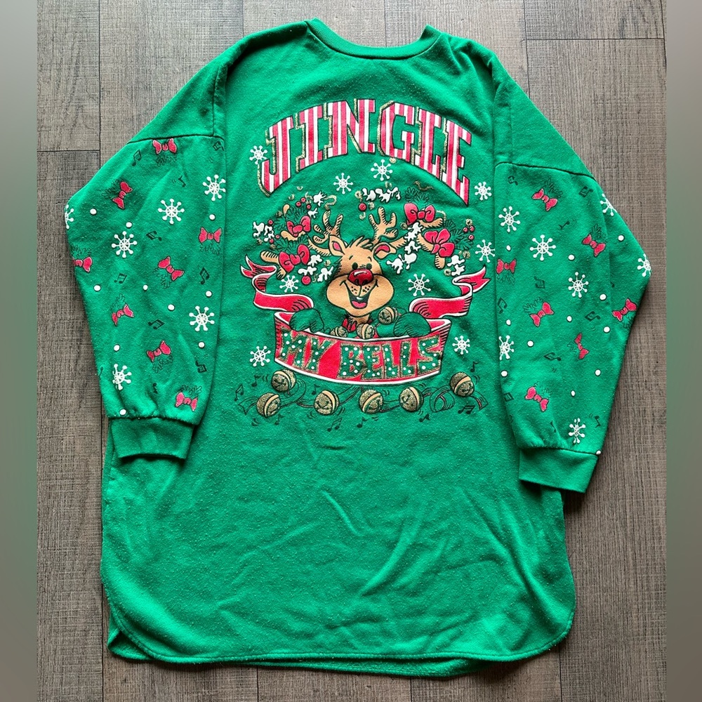 Vintage ugly Christmas nightgown/sweater size L